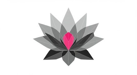 Abstract lotus flower composed of geometric shapes