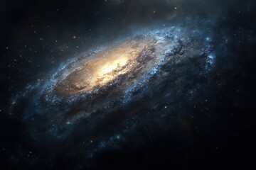 Fototapeta premium Vibrant spiral galaxy glowing in the vastness of outer space
