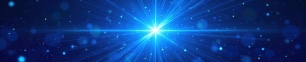 Naklejka premium Vibrant blue light radiating from central point , radiant, glow, light