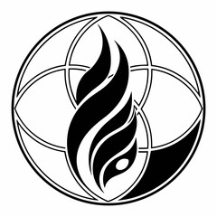 Abstract Flame Symbol Global Unity and Inner Fire Design