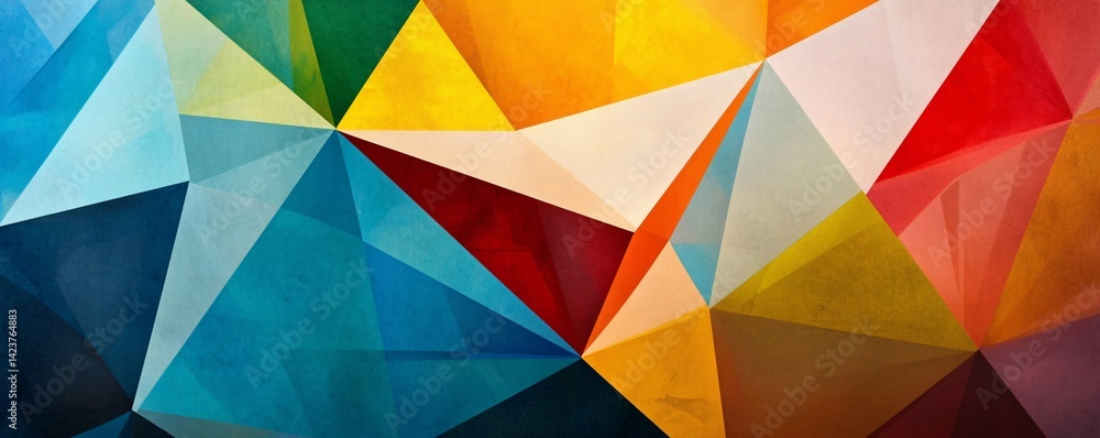Poster Abstract background with a textured surface formed by colorful triangles