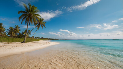 Fototapeta premium tropical beach with palm trees