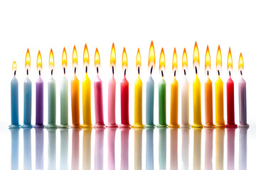 Colorful Birthday Candles Burning Bright Festive Joy