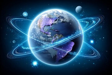 Fototapeta premium Energy fields connecting all living beings on Earth