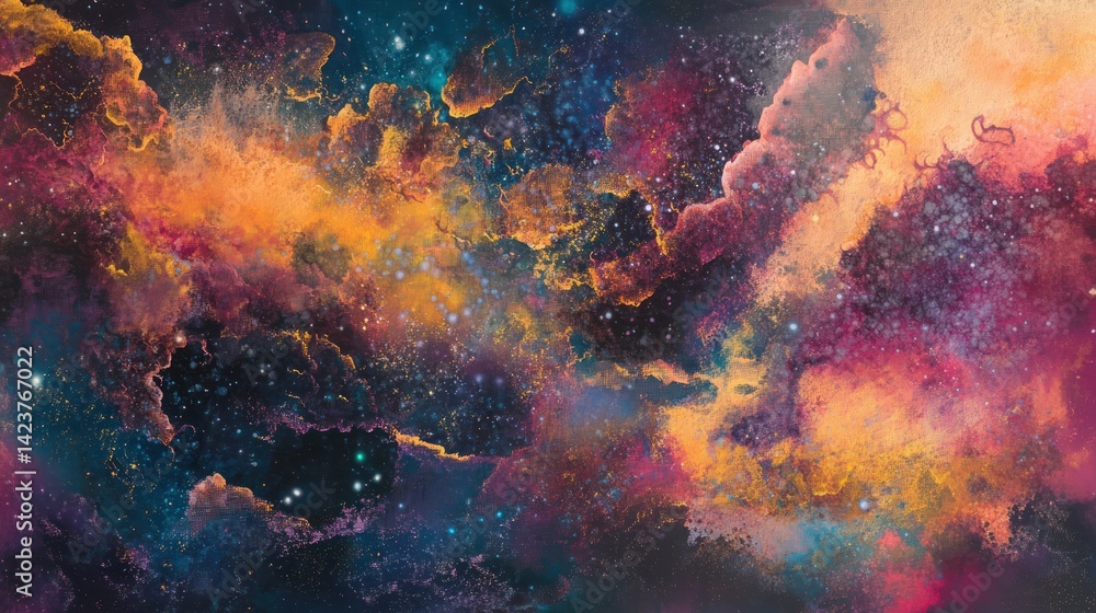 Canvas Prints a vibrant colorful and abstract cosmic image with stellar characteristics