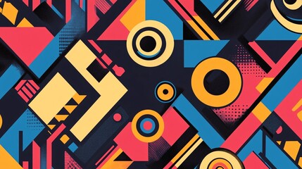 Colorful abstract background with geometric shapes creating modern composition