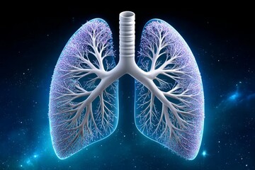 Human heart branching into cosmic energy lines