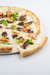 fresh and delicious pizza with filling