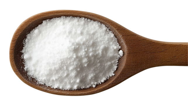 Sodium carbonate in wooden spoon 