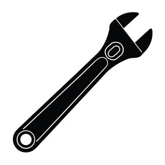isolated adjustable spanner on white background
