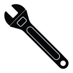 isolated adjustable spanner on white background