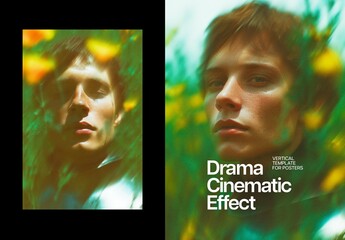 Dramatic Cinema Poster Photo Template Mockup