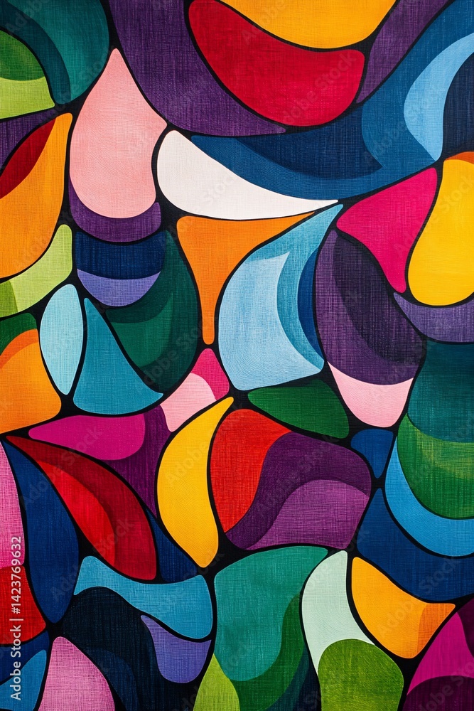 Poster colorful abstract background with organic rounded shapes forming a pattern