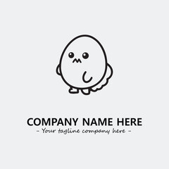 Fototapeta premium Egg cartoon illustration black and white for logo company vector image 