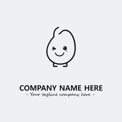 Egg cartoon illustration black and white for logo company vector image
