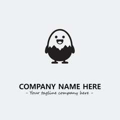 Egg cartoon illustration black and white for logo company vector image
