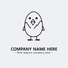 Egg cartoon illustration black and white for logo company vector image
