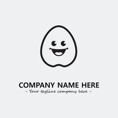 Egg cartoon illustration black and white for logo company vector image

