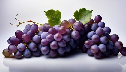 Fototapeta premium 白い背景に横たわるぶどうの房