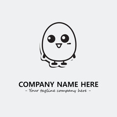 Egg cartoon illustration black and white for logo company vector image
