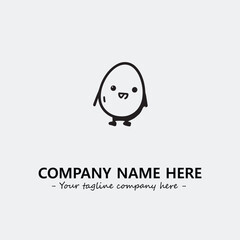 Egg cartoon illustration black and white for logo company vector image
