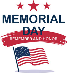 Happy Memorial Day – Remember and Honor Vector Design