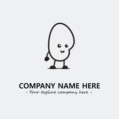 Egg cartoon illustration black and white for logo company vector image
