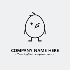 Egg cartoon illustration black and white for logo company vector image
