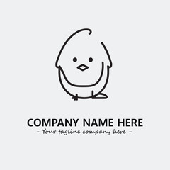 Egg cartoon illustration black and white for logo company vector image
