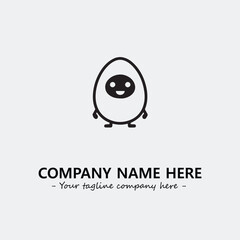 Egg cartoon illustration black and white for logo company vector image
