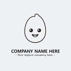 Egg cartoon illustration black and white for logo company vector image
