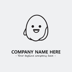 Egg cartoon illustration black and white for logo company vector image
