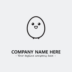 Egg cartoon illustration black and white for logo company vector image
