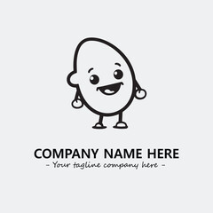 Egg cartoon illustration black and white for logo company vector image
