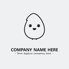 Egg cartoon illustration black and white for logo company vector image
