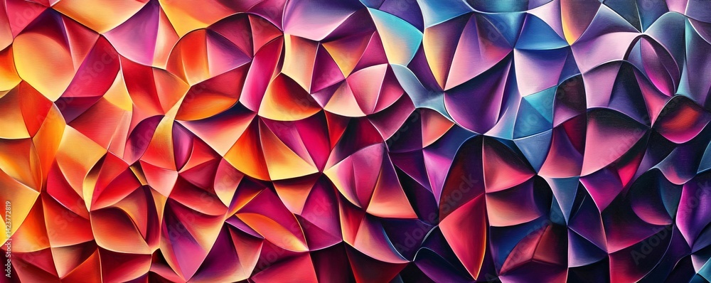 Poster Abstract background forming colorful chaotic geometric shapes