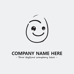 Egg cartoon illustration black and white for logo company vector image
