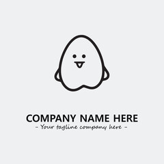 Egg cartoon illustration black and white for logo company vector image
