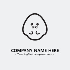 Egg cartoon illustration black and white for logo company vector image

