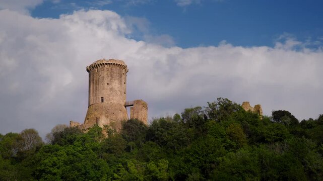 The ancient tower of the acropolis of Velia (Elea) in Ascea