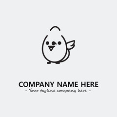 Egg cartoon illustration black and white for logo company vector image
