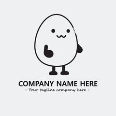 Egg cartoon illustration black and white for logo company vector image

