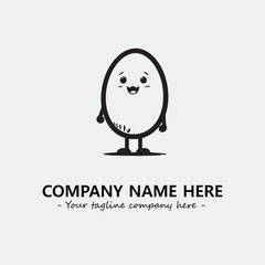 Egg cartoon illustration black and white for logo company vector image

