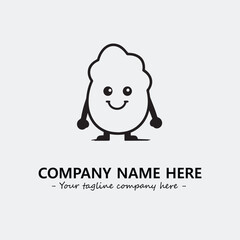Egg cartoon illustration black and white for logo company vector image
