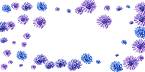 blue flowers frame