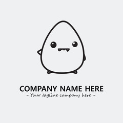 Egg cartoon illustration black and white for logo company vector image

