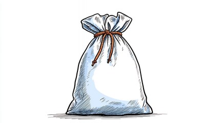 Light Blue Drawstring Bag Illustration