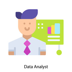 Data Analyst icon vector illustration