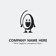 Egg cartoon illustration black and white for logo company vector image
