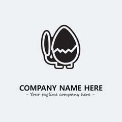 Egg cartoon illustration black and white for logo company vector image
